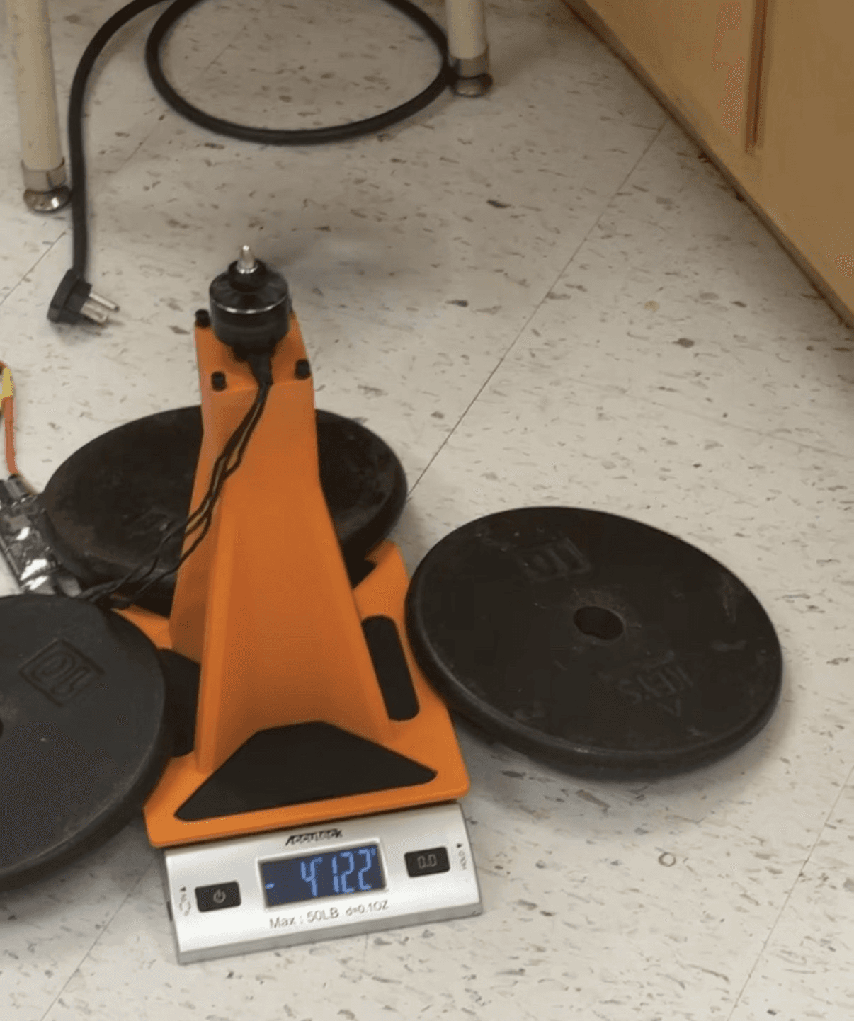 Project Vertex propulsion test stand during motor thrust testing